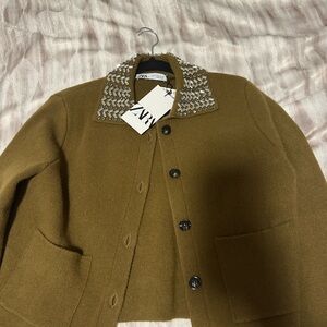 Zara Embellished Collar Women's Cardigan